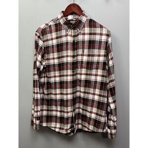 Chaps Ralph‎ Lauren Flannel Shirt Mens Medium Plaid Blue Yellow Casual Cotton